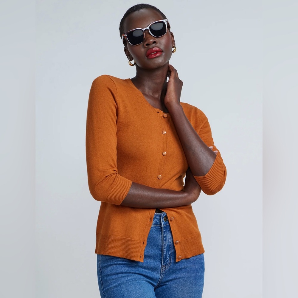 🛍️NWT New York & Company XL Stylish Orange/Mustard Sweater/Cardigan